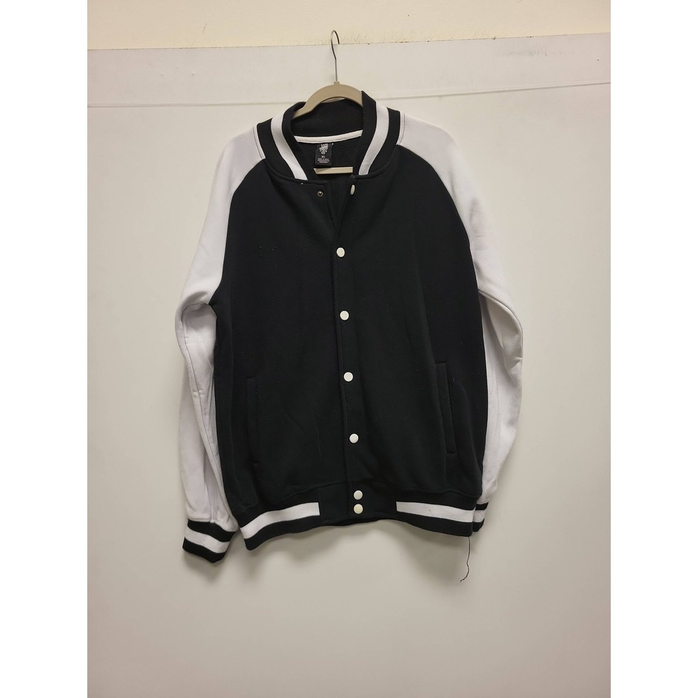 G&B XL Varsity Jacket Black White Baseball Bomber Style Coat Menswear Fashion